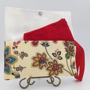 NEW! Floral Burst Clutch and Matching Sleek Wallet